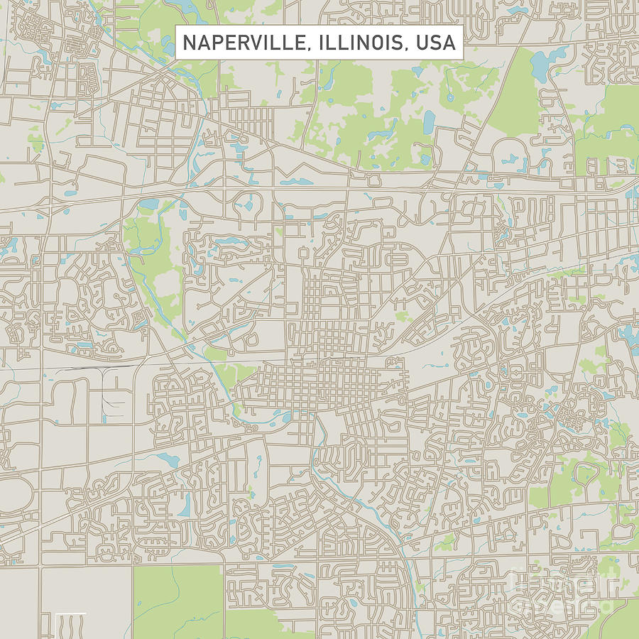 900x900 Naperville Illinois Us City Street Map Digital Art