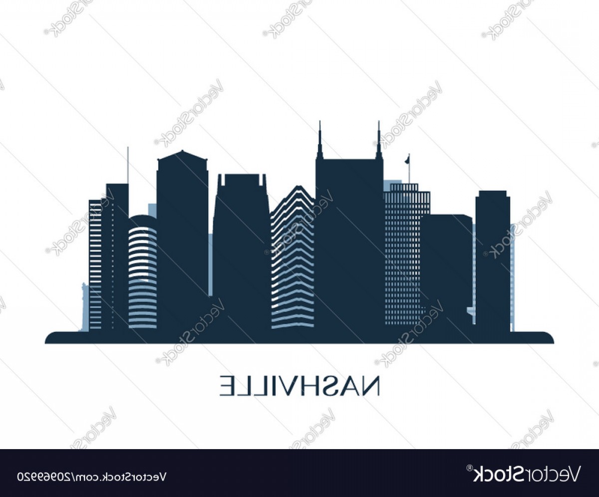 1200x996 Nashville Skyline Monochrome Silhouette Vector Soidergi