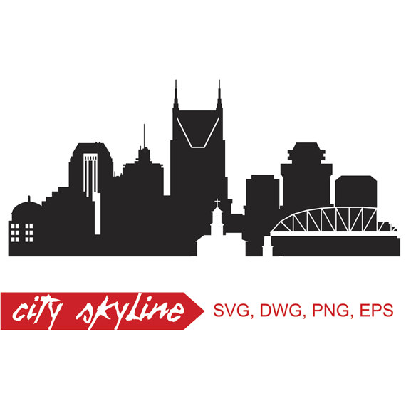 570x570 Nashville Vector Skyline, Nashville Silhouette, Dxf