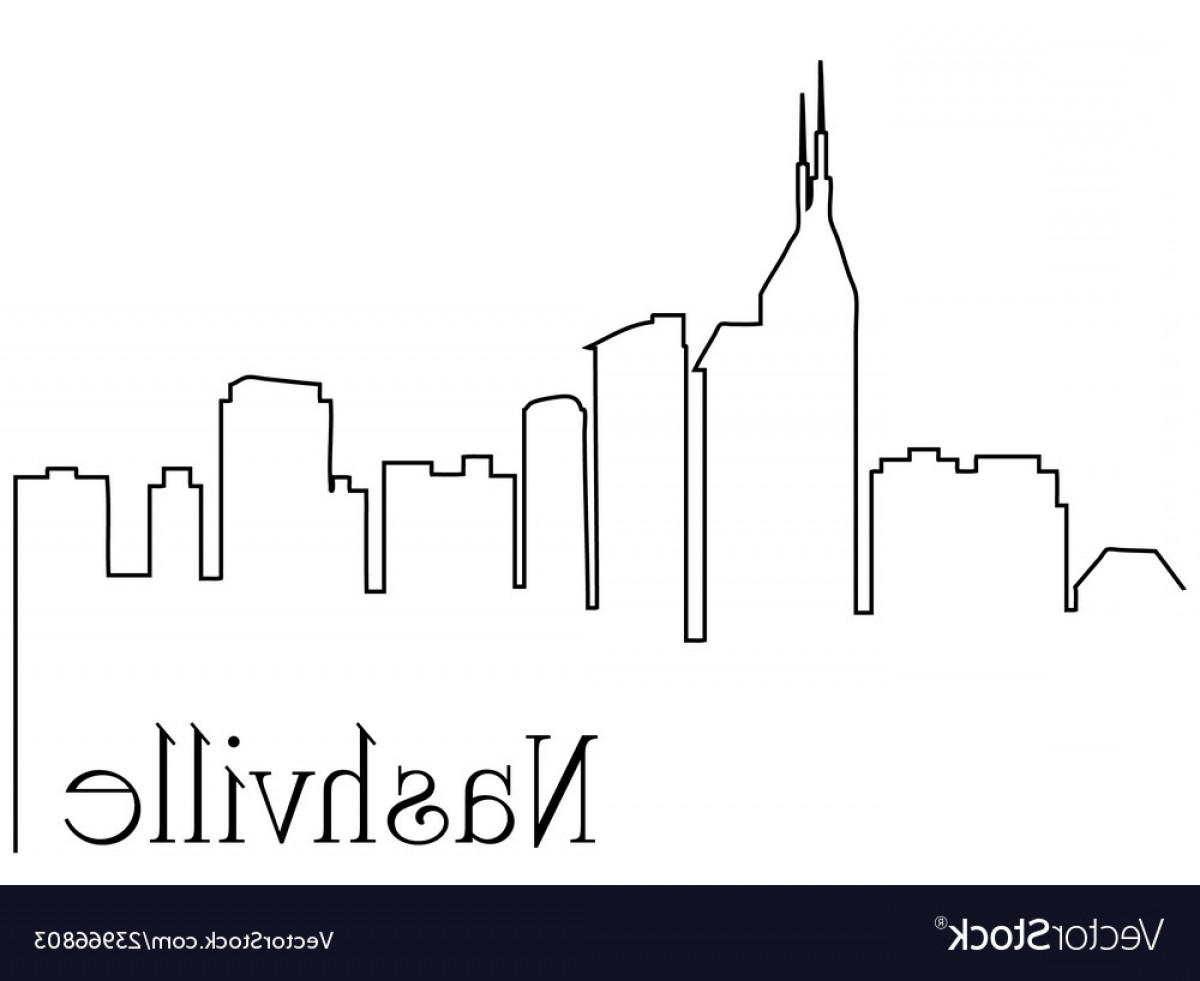 1200x981 Nashville City One Line Drawing Vector Handandbeak