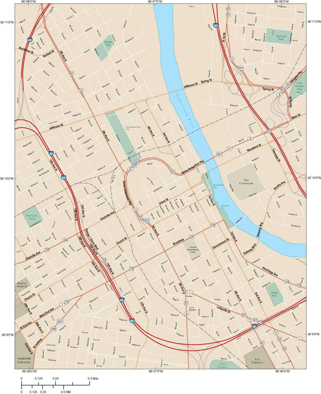 1321x1619 Nashville Tn Local Road Map In Adobe Illustrator Vector Format