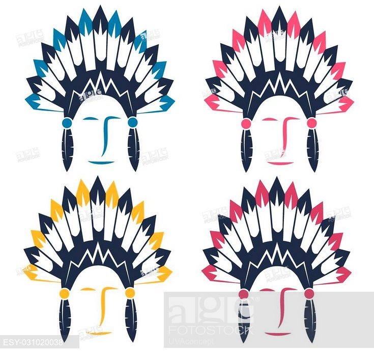 Native American Chief Man In Tribal Headdress, Stock Vector 735x699 Native American Chief Man In Tribal Headdress, Stock Vector