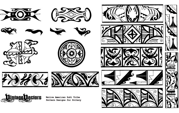Free Vectors Native American Pottery Patterns Vintage Vectors 600x380 Free Vectors Native American Pottery Patterns Vintage Vectors