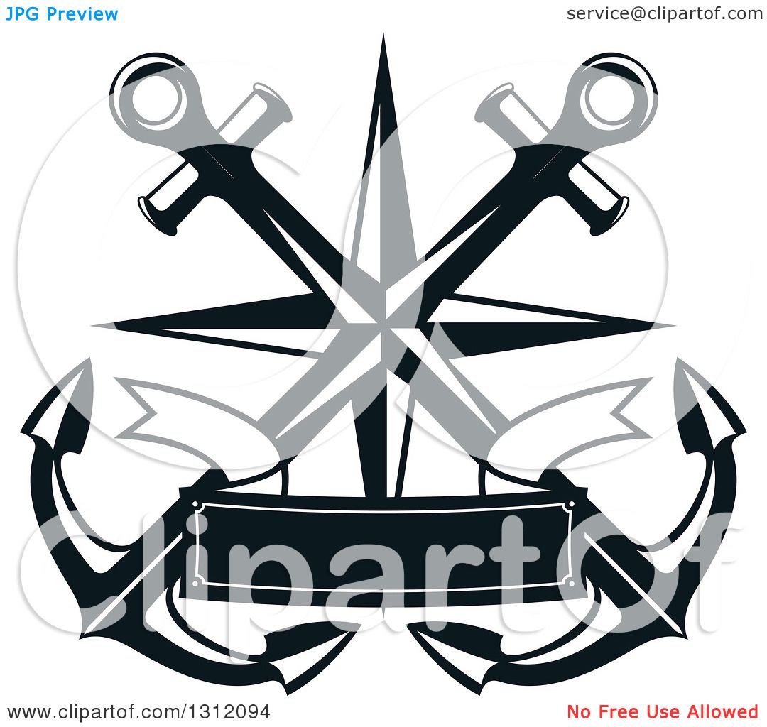 1080x1024 Clipart Of Dark Blue Crossed Anchors With A Nautical Star