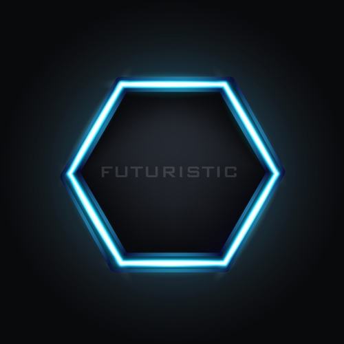 500x500 Futuristic Neon Frame Vector Free Download