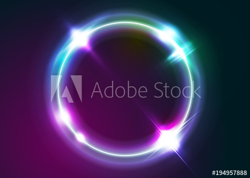 500x357 Vector Neon Rounded Frame Illustration Abstract Background