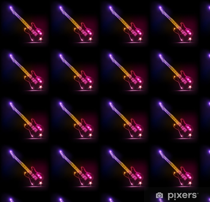 700x673 Vector Neon Guitar, Grunge Music Wallpaper We Live