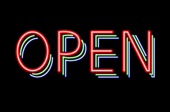 586x385 Neon Open Sign Vector Material Free Download
