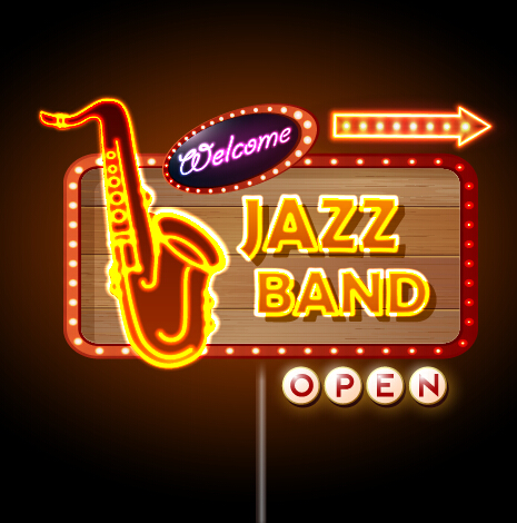 465x470 Neon Sign Jazz Bar Vector Graphics Free Download