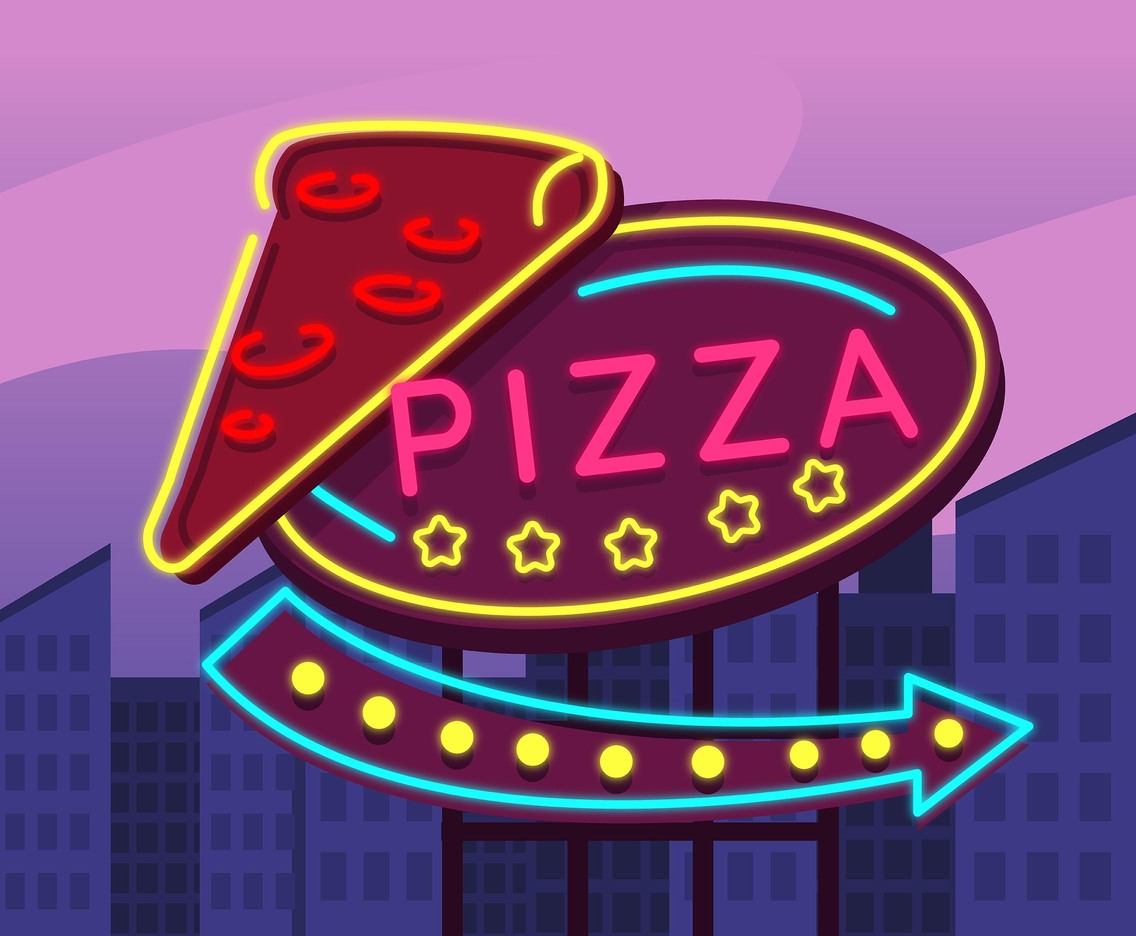 1136x936 Pizza Neon Sign Vector Art Graphics