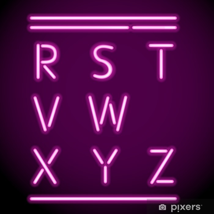 700x700 Vector Neon Light Alphabet, R Z Poster