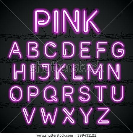 450x470 Neon Light Font