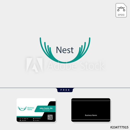 Nest Logo Template Vector Illustration, Free Business Card Design 500x500 Nest Logo Template Vector Illustration, Free Business Card Design