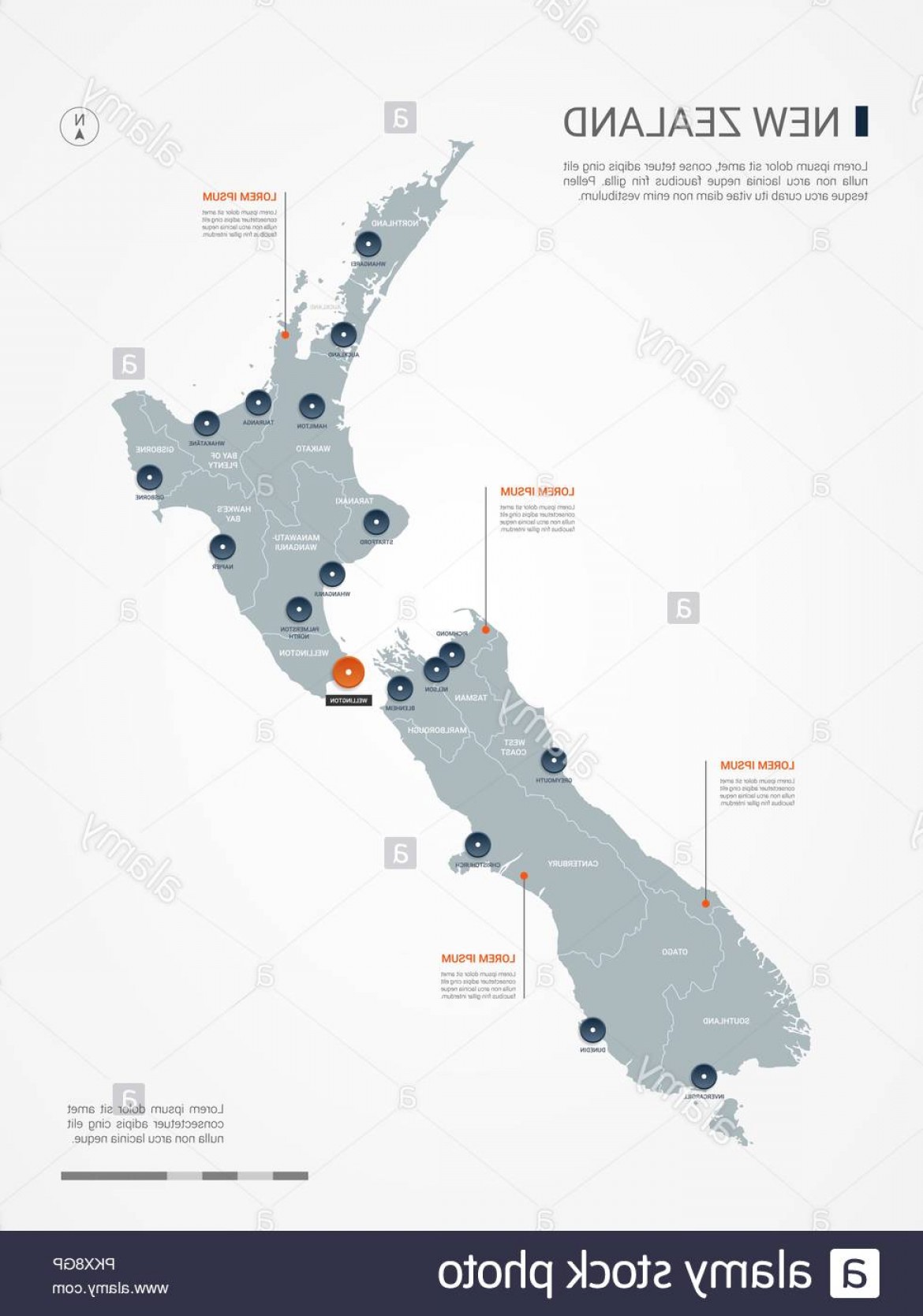 1170x1668 New Zealand Map With Borders Cities Capital And Administrative