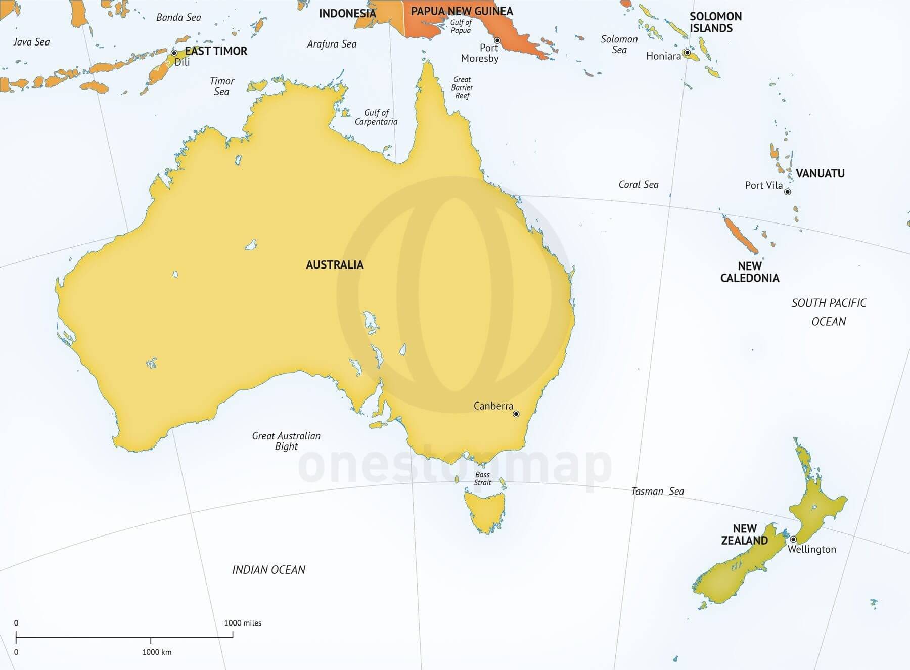 1800x1325 Vector Map Of Australia