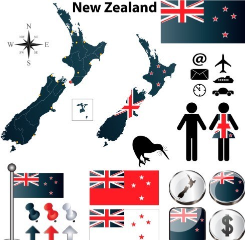 489x479 Free Vector New Zealand Information Graphic Elements
