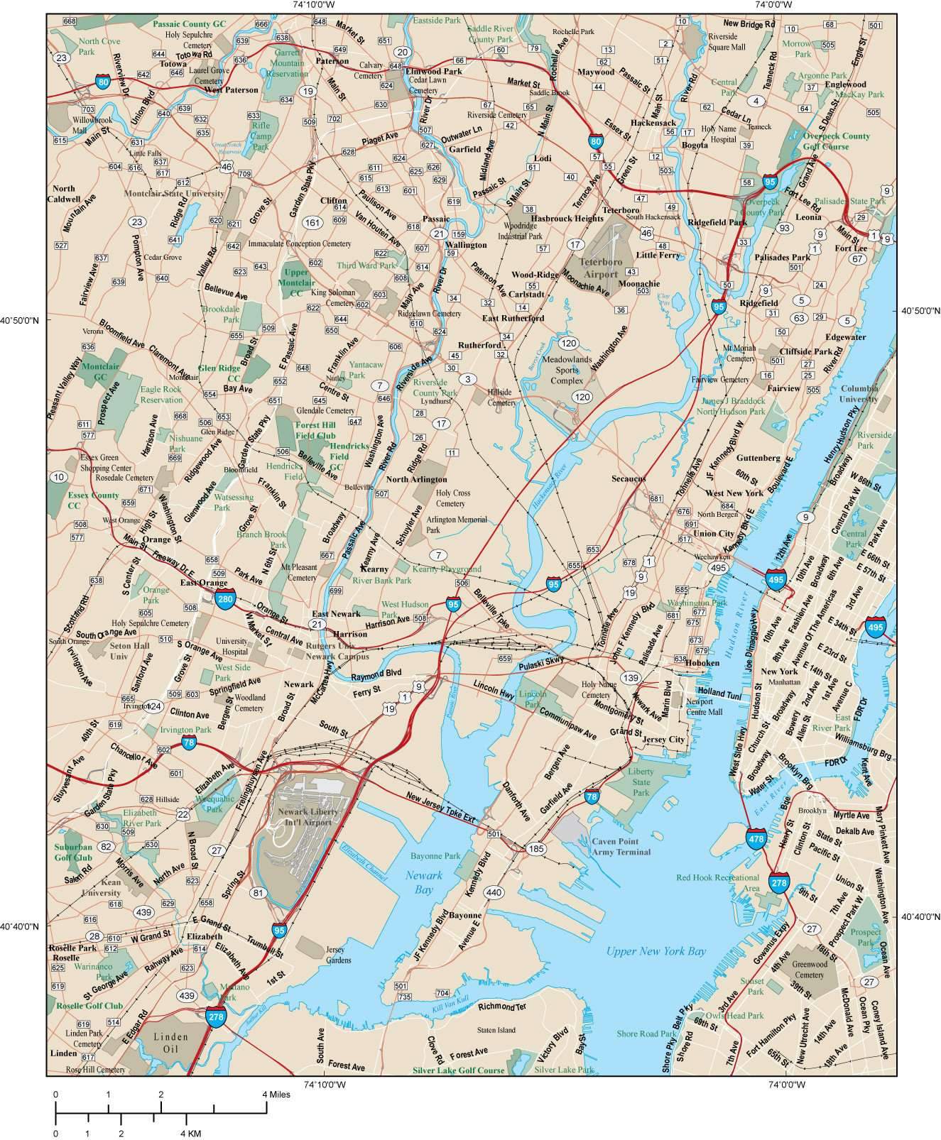 1325x1606 Newark Map Adobe Illustrator Vector Format