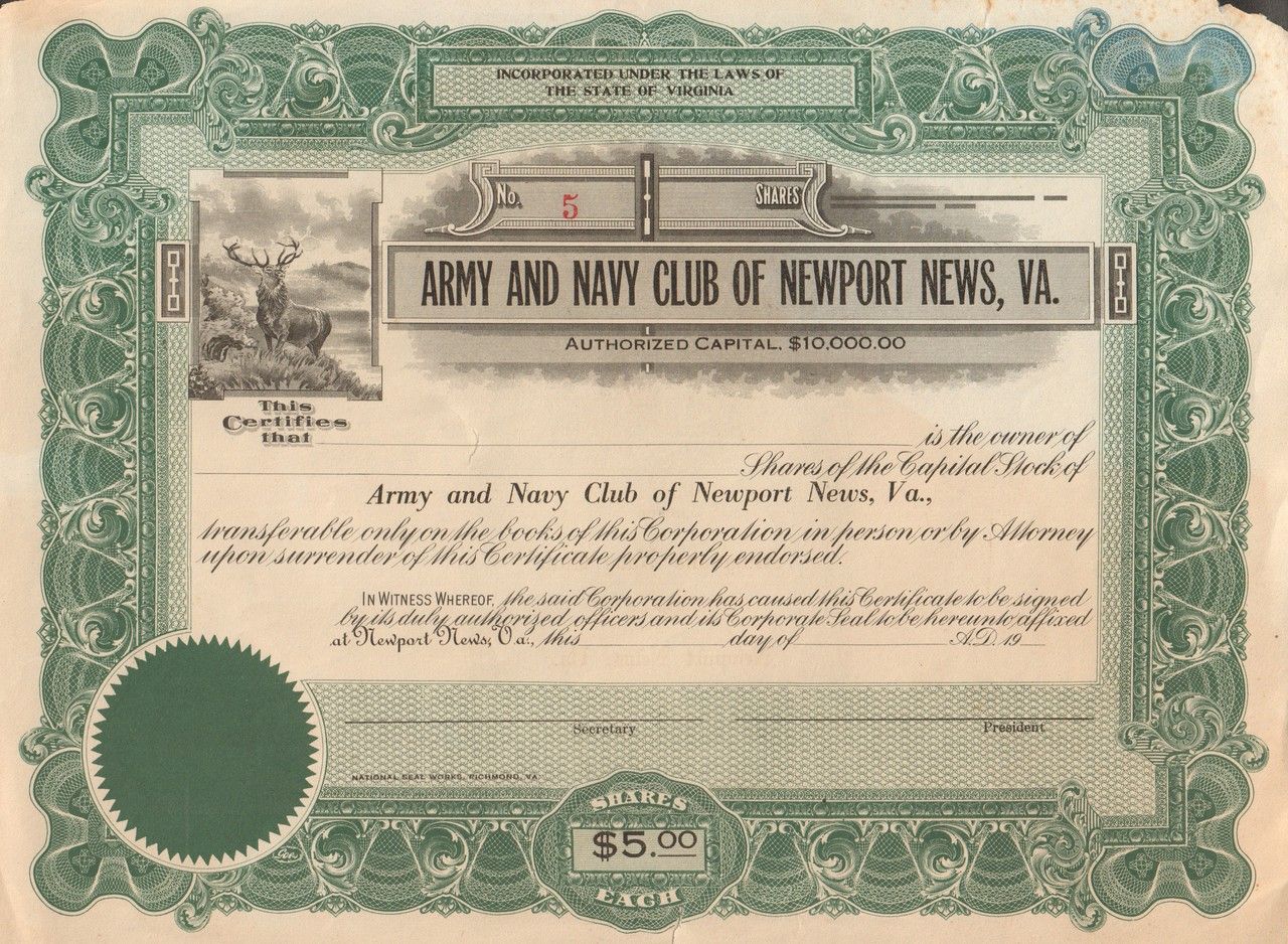 1280x938 Army And Navy Club Of Newport News Va Circa Old Stock