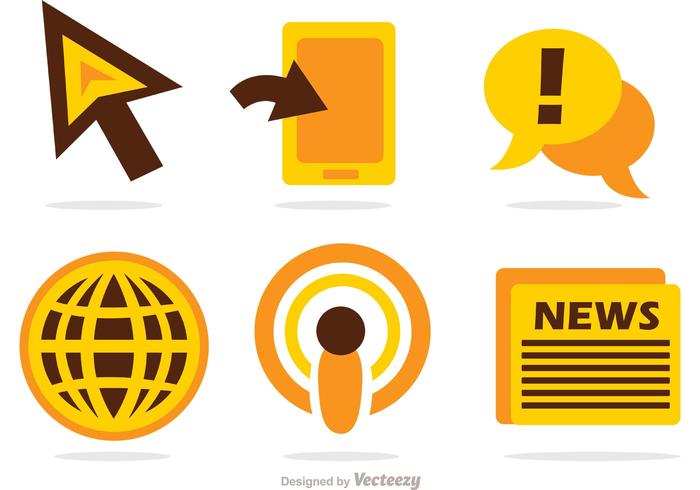 700x490 News Mass Media Icons Vector