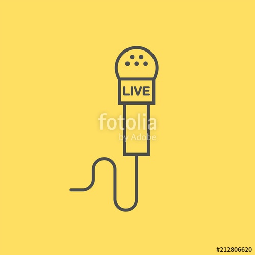 500x500 News Live Flat Vector Icon Interview Flat Vector Icon Microphone
