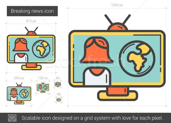600x432 Breaking News Line Icon Vector Illustration Andrei Krauchuk