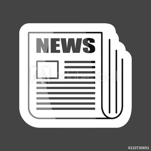 500x500 Vector News Icon Colored Sticker Newspaper News Layers Grouped