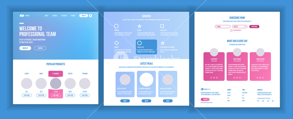 1000x408 Website Template Vector