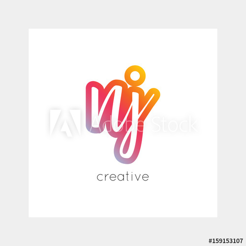 500x500 Nj Logo, Vector Useful As Branding, App Icon, Alphabet