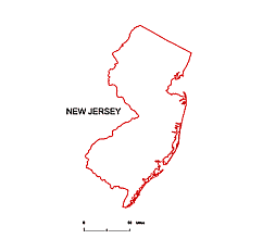 253x220 Editable Royalty Free Map Of New Jersey, Nj In Vector Graphic