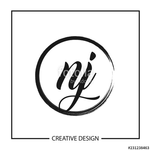 500x500 Initial Letter Nj Logo Template Design Vector Illustration Stock