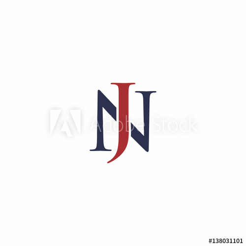 500x500 N J Letter Logo Vector