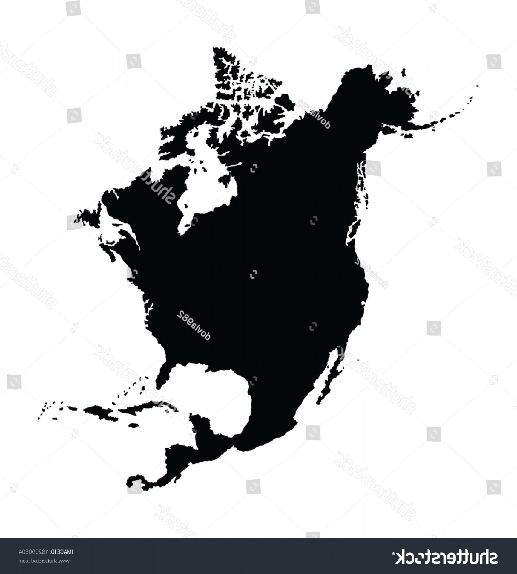 1731x1920 North America Vector Map Isolated On Handandbeak