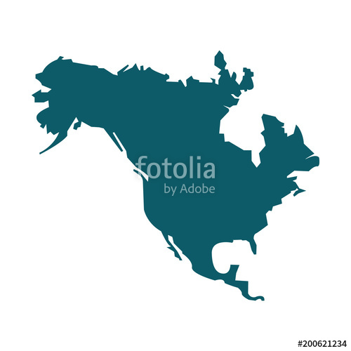 500x500 North America Map Vector Icon Flat Design Stock Image