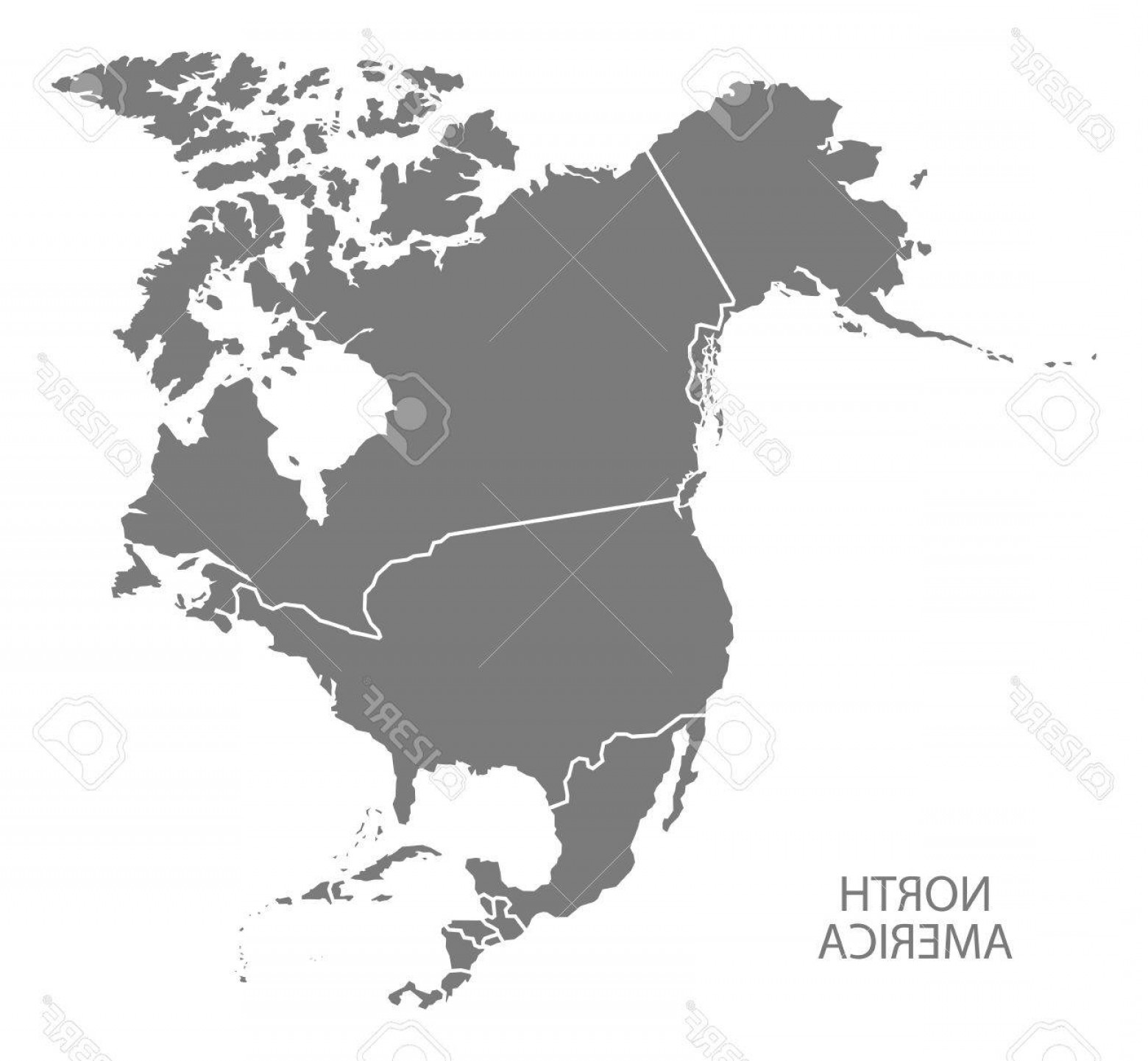 1560x1441 Photostock Vector North America Continent Map In Gray Soidergi