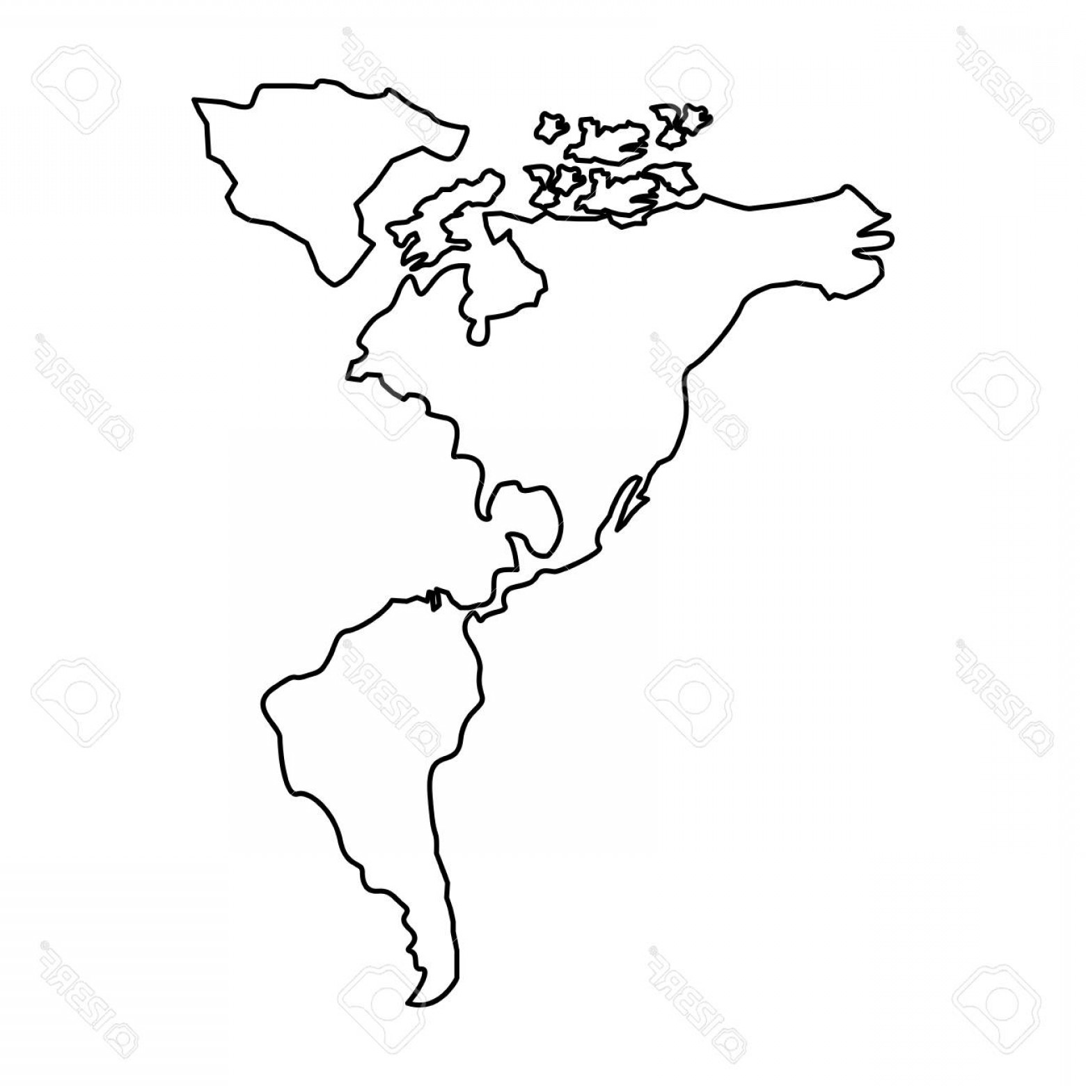 1560x1560 Photostock Vector North And South America Map Continent Vector