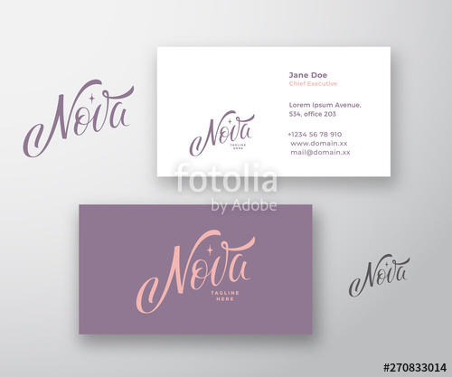 500x417 Nova Inscription Abstract Vector Logo And Business Card Template