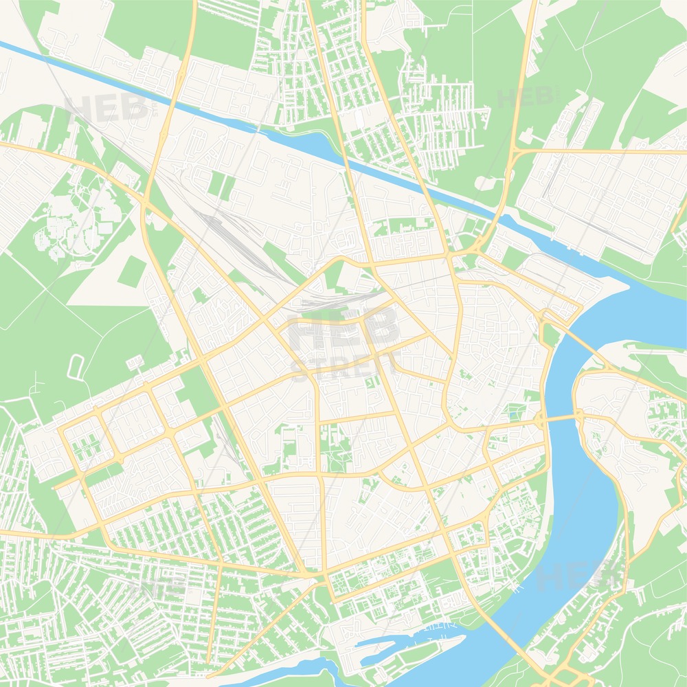 1000x1000 Novi Sad, Serbia Vector Map