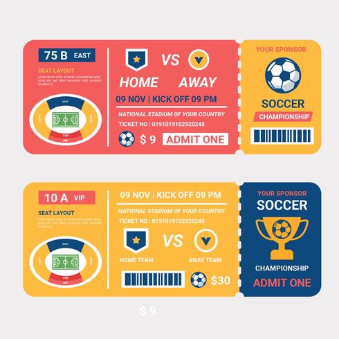 490x490 Soccer Championship Ticket Vector