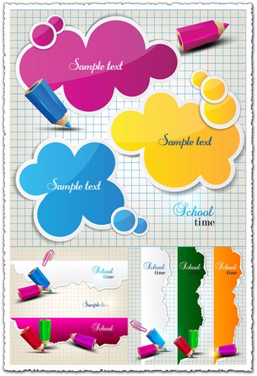 Educational Banners Vector Objects 376x550 Educational Banners Vector Objects