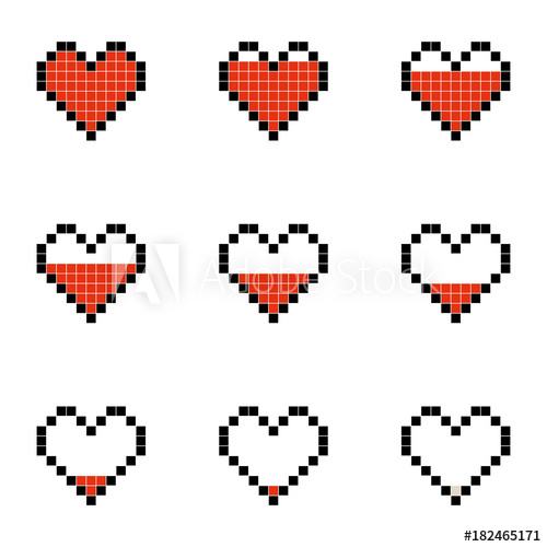 Flat Simple Illustration Of Set Of Minimalistic Pixel Art Vector 500x500 Flat Simple Illustration Of Set Of Minimalistic Pixel Art Vector