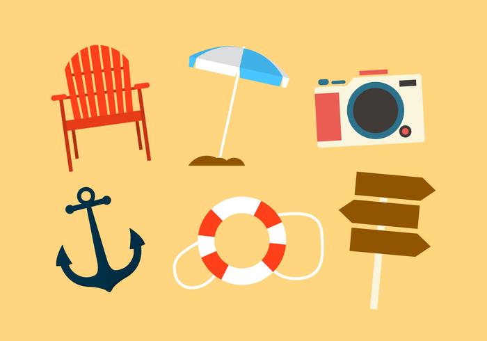 Set Of Beach Objects In Vector 700x490 Set Of Beach Objects In Vector