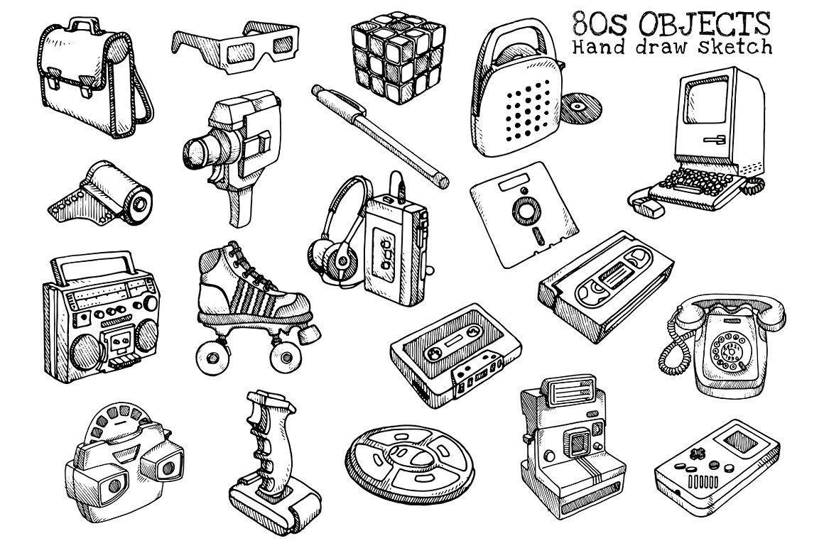 Objects Hand Draw Vector 1160x772 Objects Hand Draw Vector