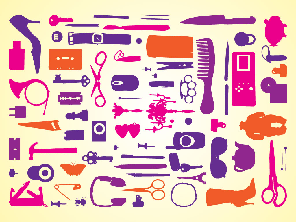 Vector Objects Silhouettes 1024x768 Vector Objects Silhouettes