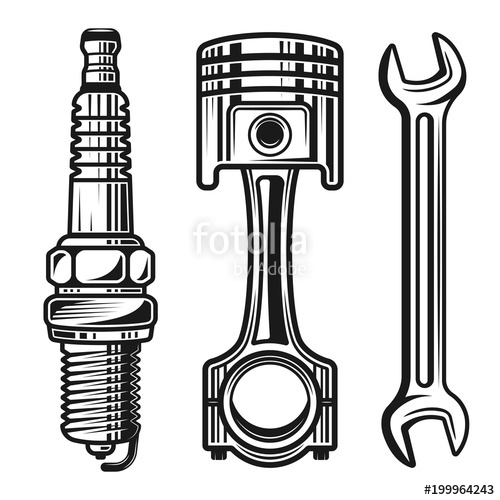 Car Or Motorcycle Repair Parts Vector Objects Stock Image 500x500 Car Or Motorcycle Repair Parts Vector Objects Stock Image