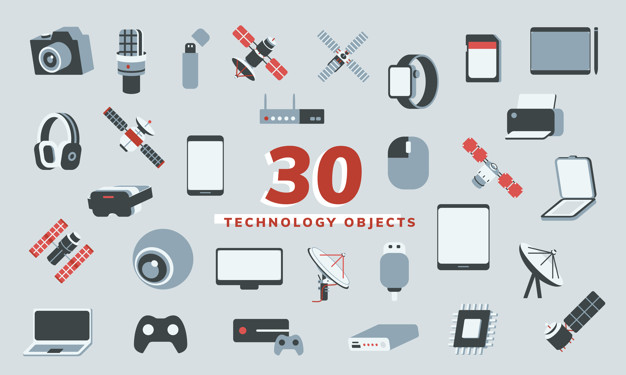 626x375 Illustration Vector Of Technology Objects Vector Free Download