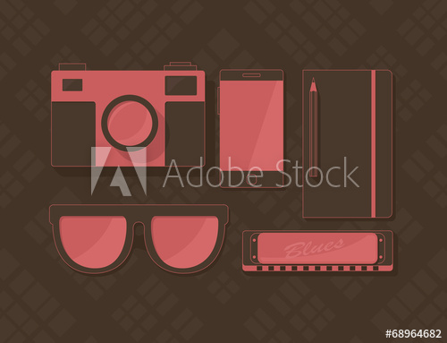 500x383 Vector Set Of Objects In Hipster Style