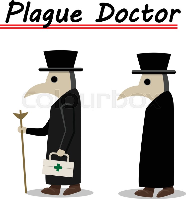 746x800 Plague Doctor Side View In Flat, Stock Vector Colourbox