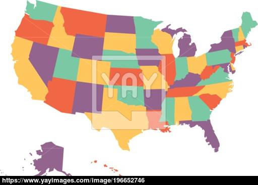 Political Map Of Usa, United States Of America, In Four Colors 512x367 Political Map Of Usa, United States Of America, In Four Colors