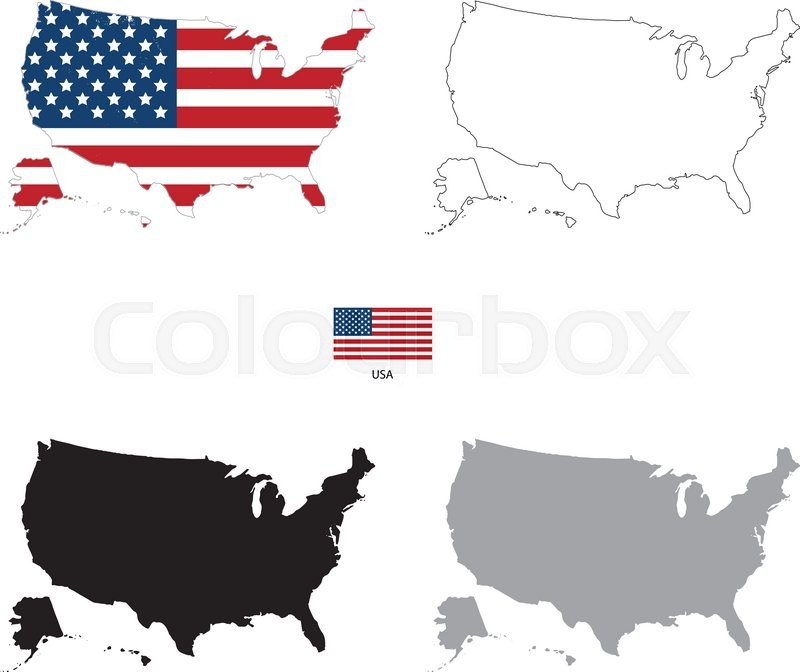 Usa Country Black Silhouette And With Stock Vector Colourbox 800x672 Usa Country Black Silhouette And With Stock Vector Colourbox
