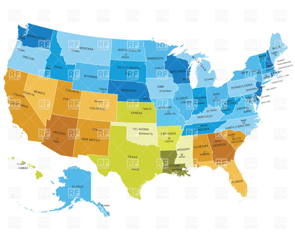 Usa States Map With Names Of Cities Vector Image Of Signs, Symbols 1200x982 Usa States Map With Names Of Cities Vector Image Of Signs, Symbols